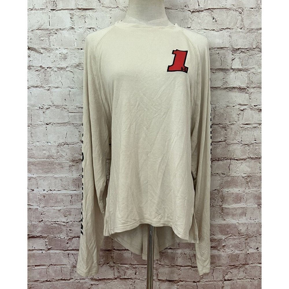 Harley- Davidson T Shirt Womens 2XL Long Sleeve Rayon Stretch Top  Off White